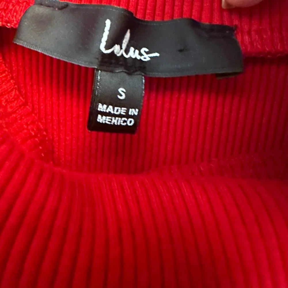 Lulus Red Ribbed BodyCon Maxi Skirt S